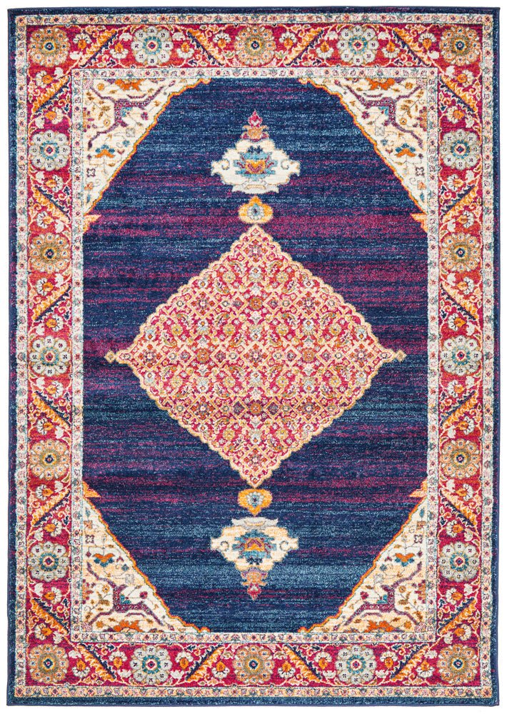 Century 966 Royal Blue Rug - Click Rugs