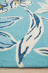 Copacabana Whimsical Blue Floral Indoor Outdoor Rug - Click Rugs
