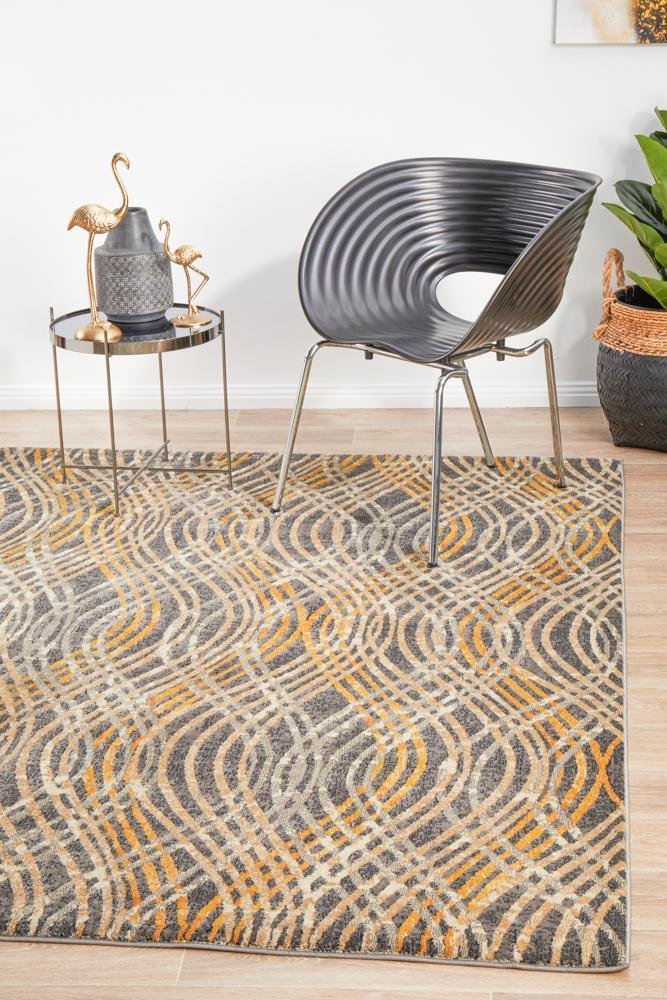 Dreamscape Flurry Modern Charcoal Rug - Click Rugs