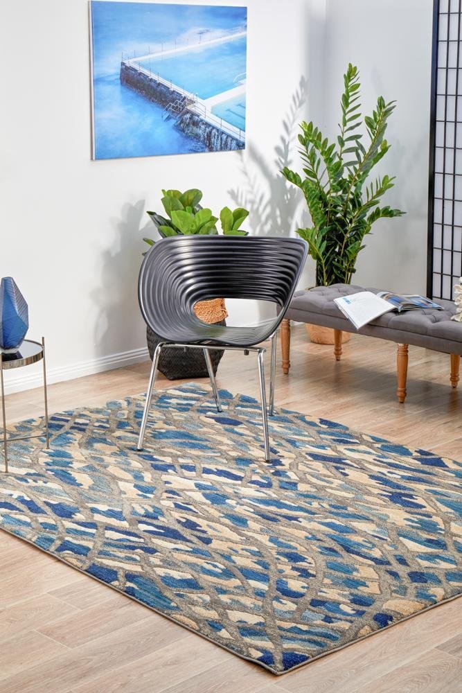 Dreamscape Ropes Modern Blue Rug - Click Rugs