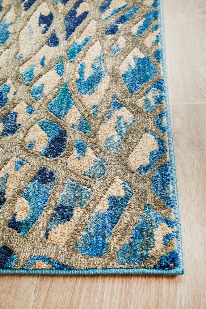 Dreamscape Ropes Modern Blue Runner Rug - Click Rugs