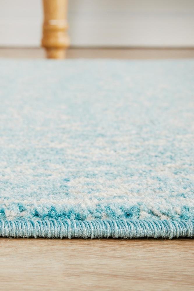 Evoke Depth Blue Transitional Runner Rug - Click Rugs