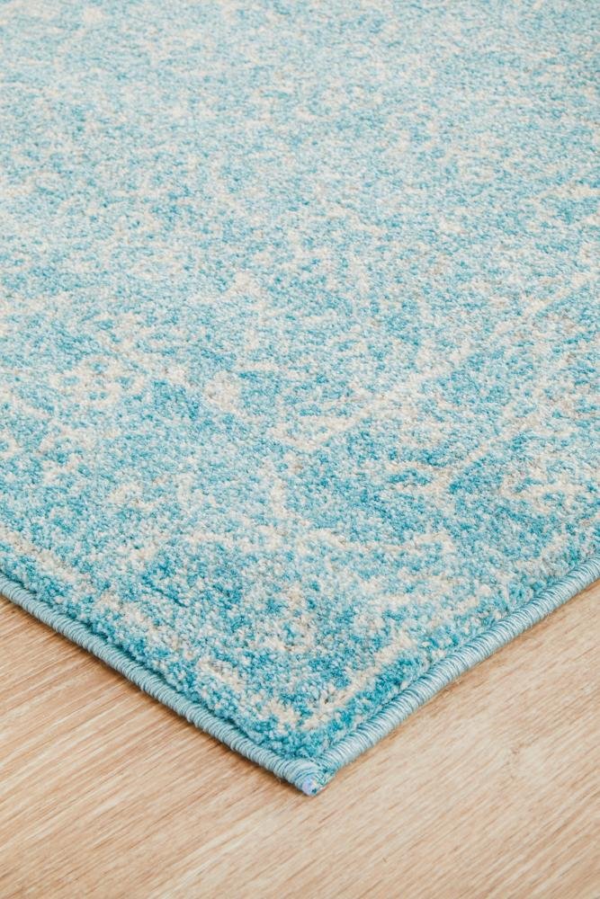 Evoke Depth Blue Transitional Runner Rug - Click Rugs