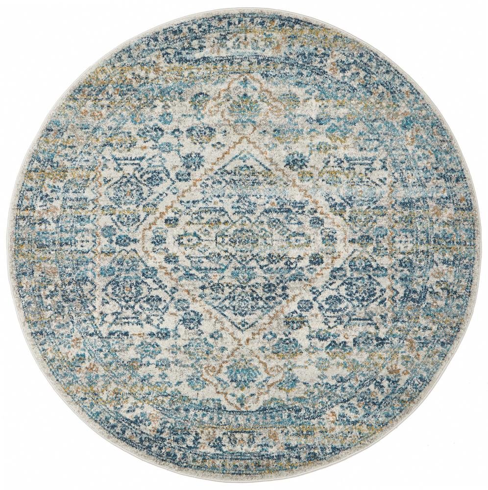 Evoke Duality Silver Transitional Round Rug - Click Rugs