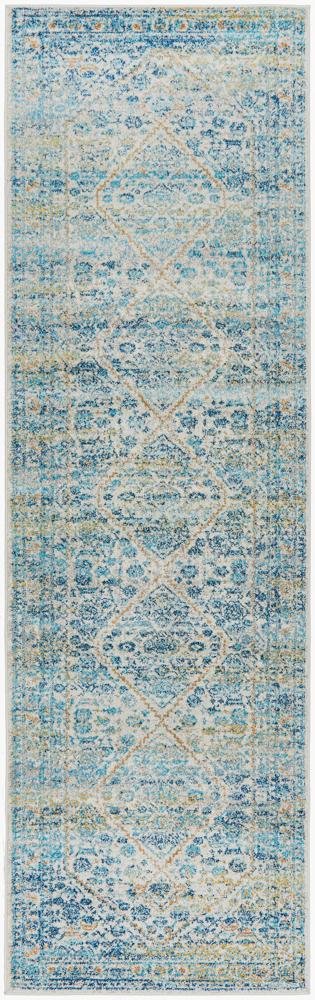 Evoke Duality Silver Transitional Runner Rug - Click Rugs