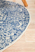 Evoke Frost Blue Transitional Round Rug - Click Rugs