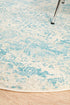 Evoke Glacier White Blue Transitional Round Rug - Click Rugs