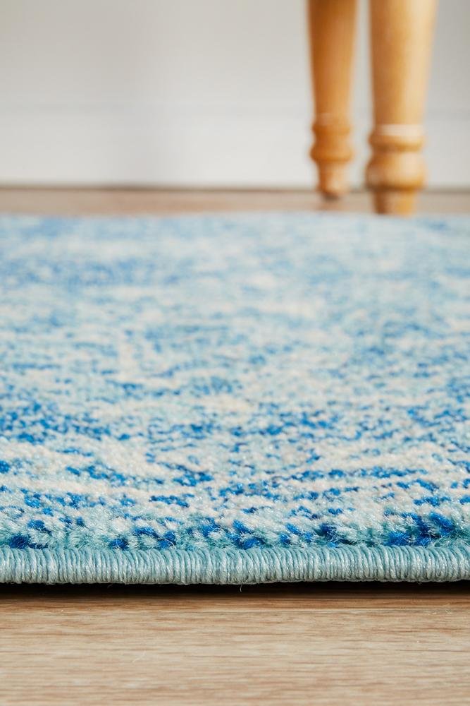 Evoke Muse Blue Transitional Runner Rug - Click Rugs