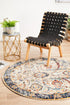 Evoke Peacock Ivory Transitional Round Rug - Click Rugs