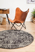Evoke Scape Charcoal Transitional Round Rug - Click Rugs