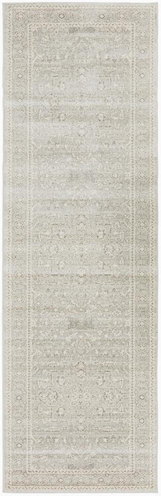 Evoke Silver Flower Transitional Runner Rug - Click Rugs