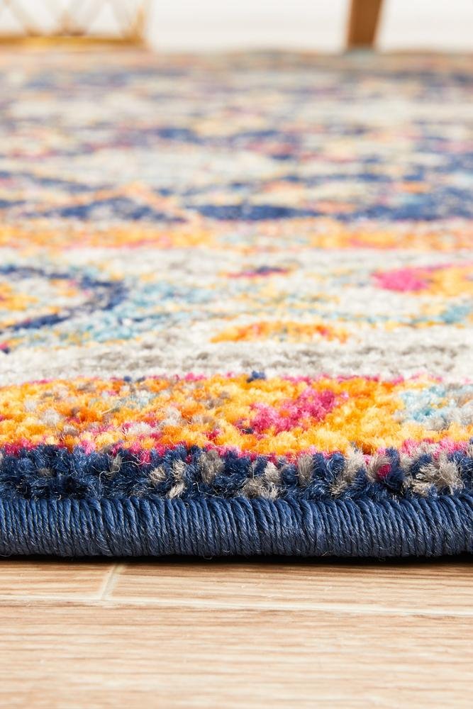 Evoke Splash Multi Transitional Round Rug - Click Rugs