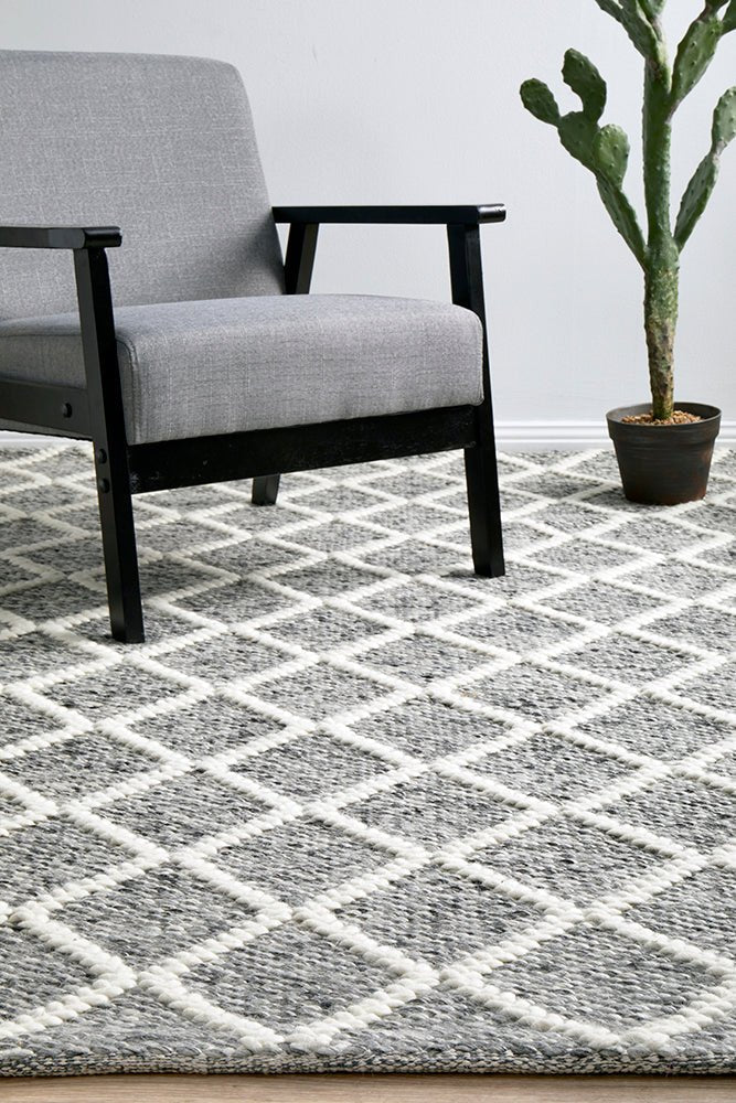 Huxley Grey Rug - Click Rugs