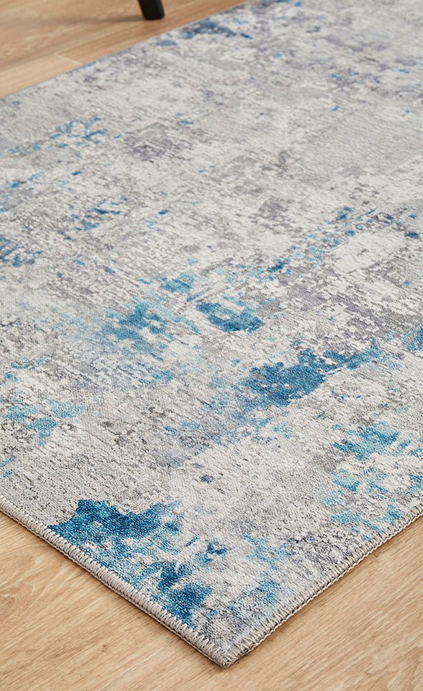 Illusions 132 Blue Runner Rug - Click Rugs