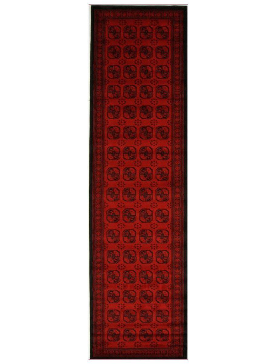Istanbul Classic Afghan Pattern Runner Rug Red - Click Rugs