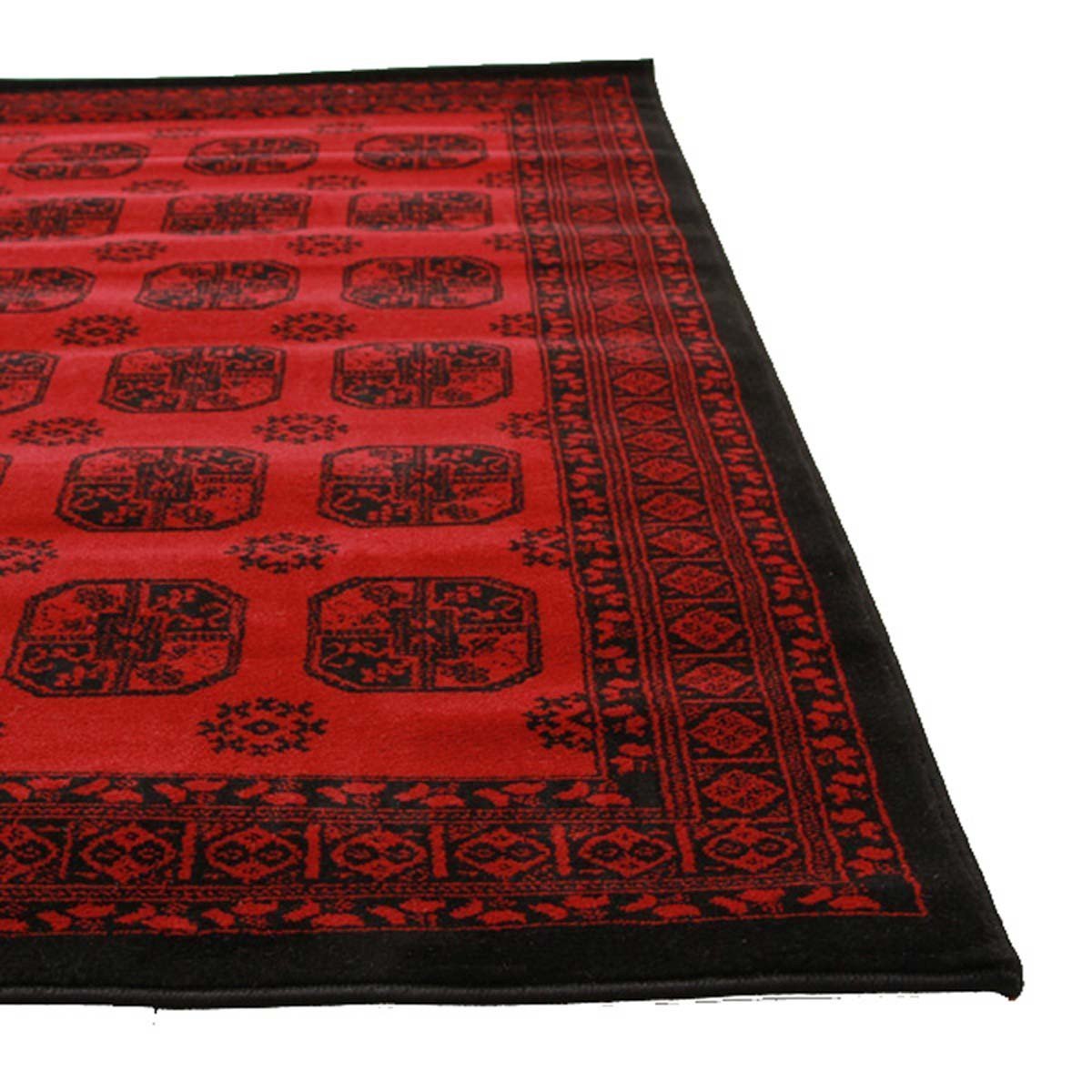 Istanbul Collection Classic Afghan Pattern Red Rug - Click Rugs