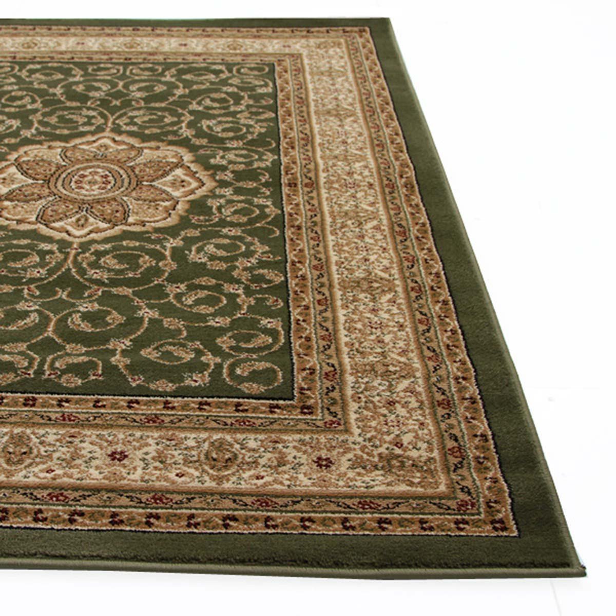 Istanbul Collection Medallion Classic Pattern Green Rug - Click Rugs