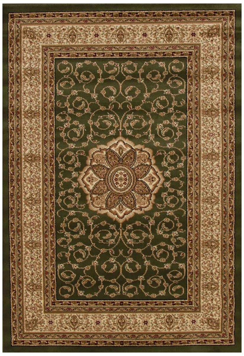 Istanbul Collection Medallion Classic Pattern Green Rug - Click Rugs
