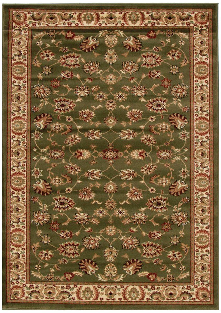 Istanbul Collection Traditional Floral Pattern Green Rug - Click Rugs
