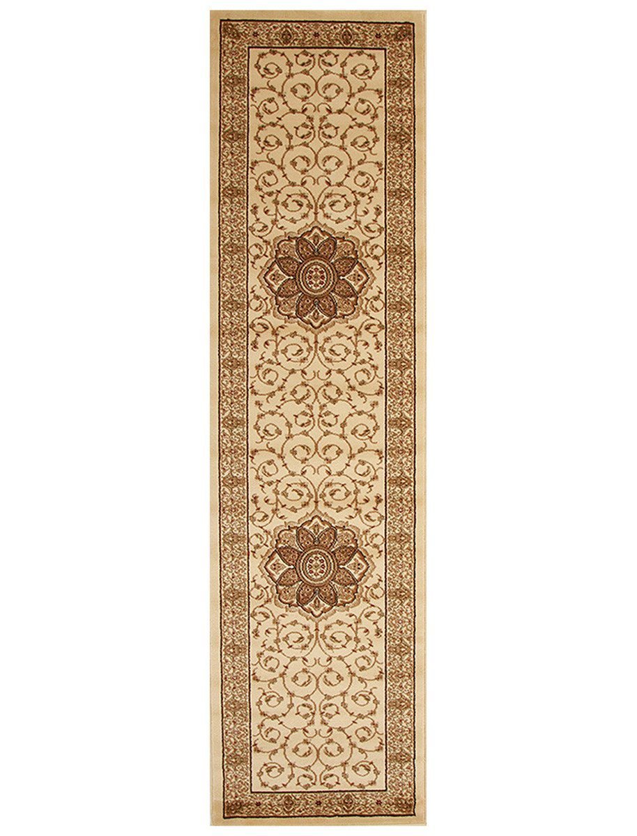Istanbul Medallion Classic Pattern Runner Rug Ivory - Click Rugs