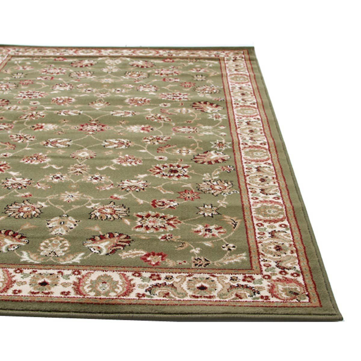 Istanbul Traditional Floral Pattern Runner Rug Green - Click Rugs