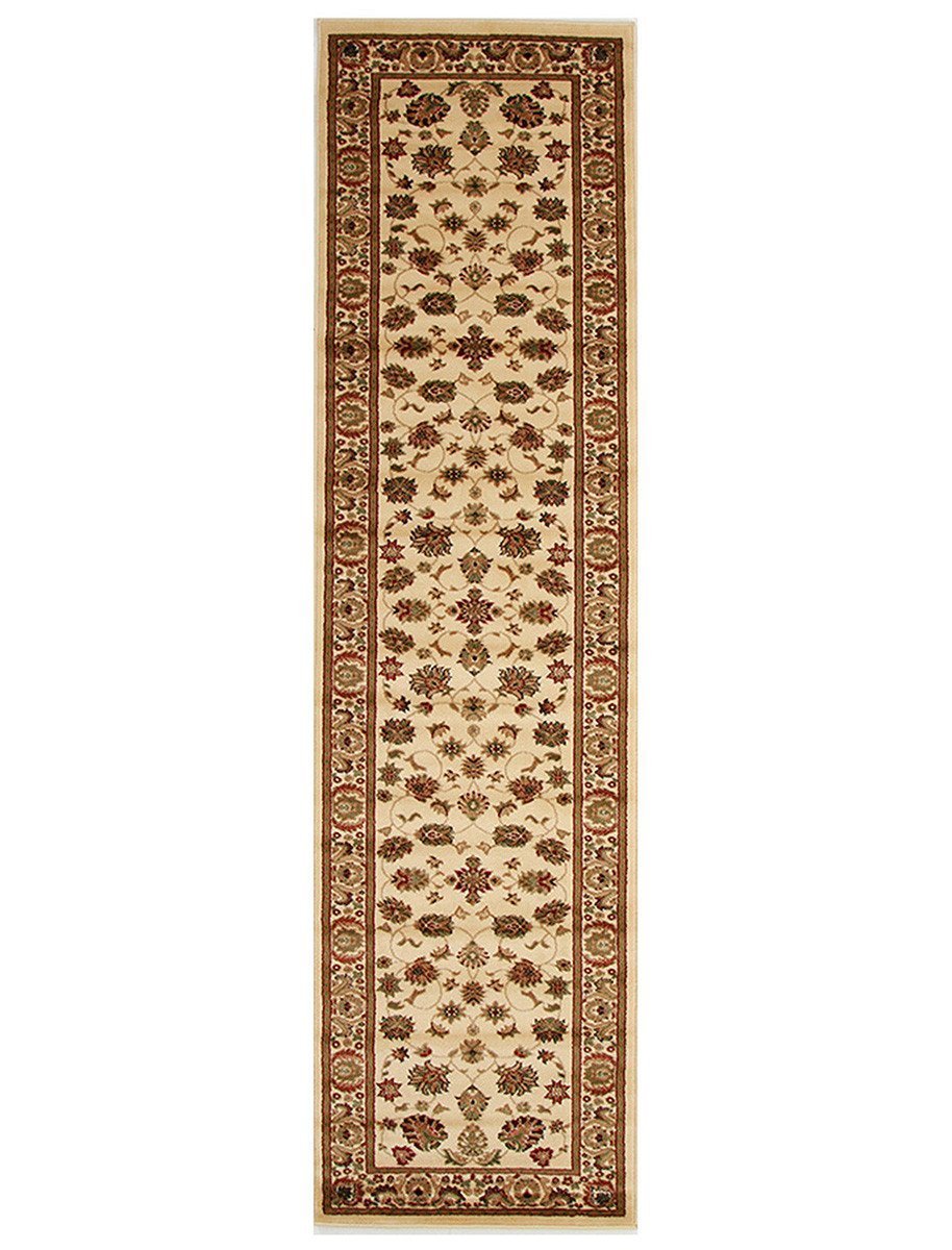 Istanbul Traditional Floral Pattern Runner Rug Ivory - Click Rugs