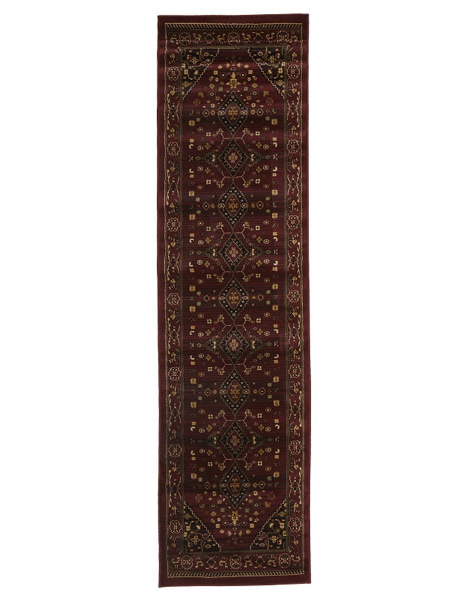 Istanbul Traditional Shiraz Design Runner Rug Burgundy Red - Click Rugs