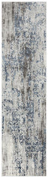 Kendra Casper Distressed Modern Rug Blue Grey White - Click Rugs