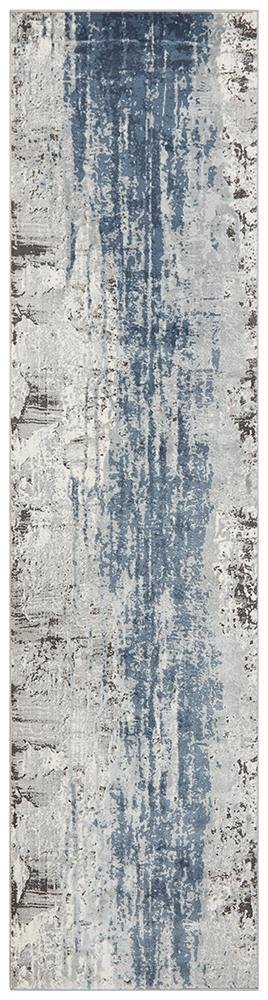 Kendra Roxana Distressed Timeless Rug Blue Grey White - Click Rugs