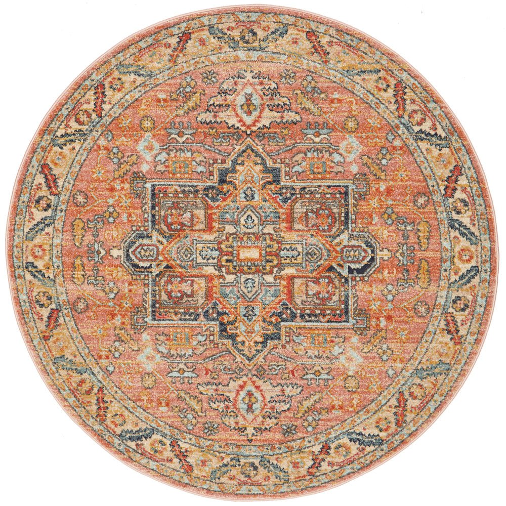 Legacy 850 Salmon Round Rug - Click Rugs