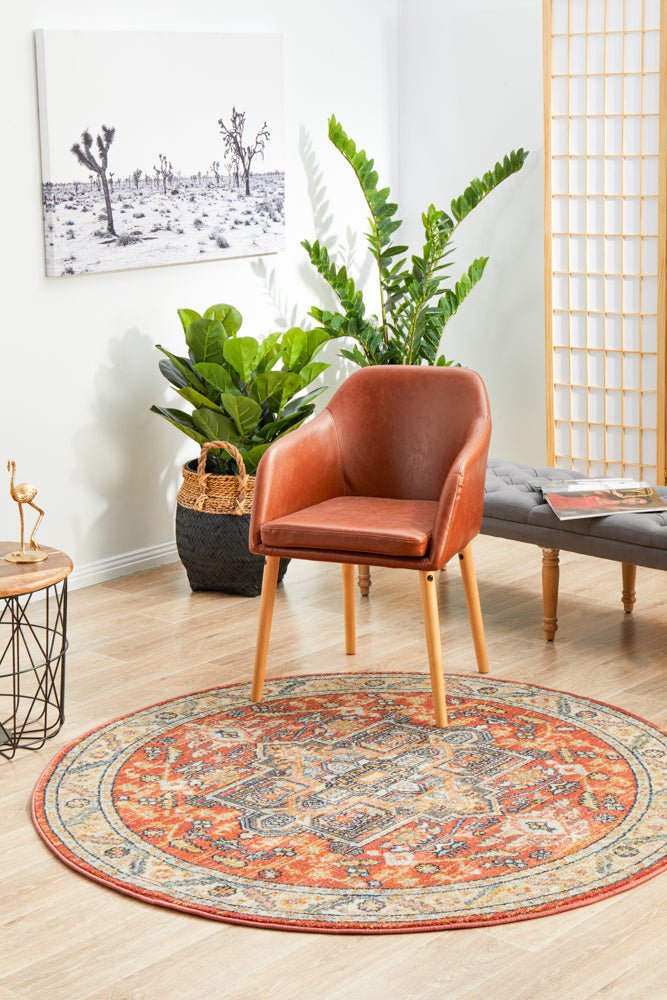 Legacy 850 Terracotta Round Rug - Click Rugs