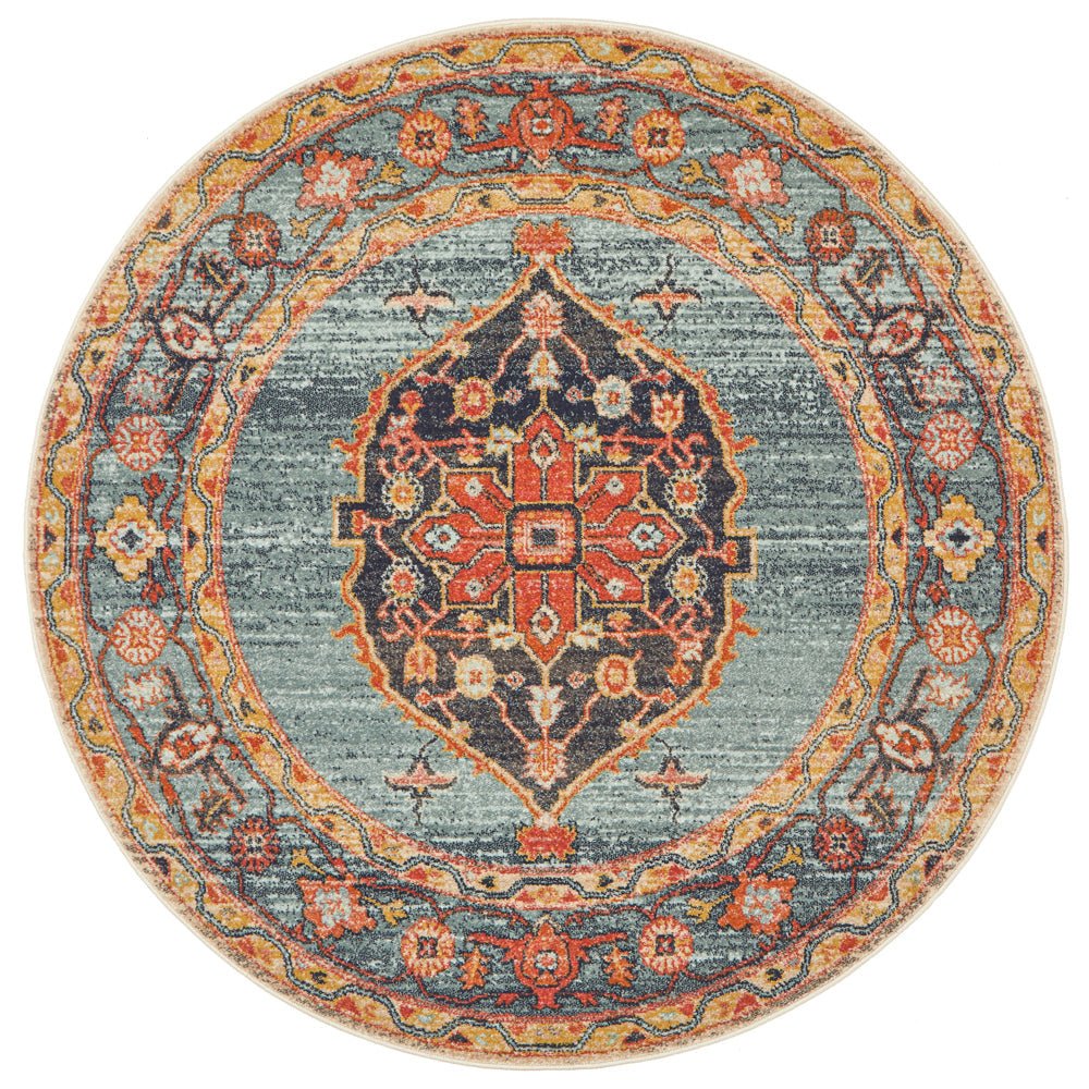 Legacy 862 Rust Round Rug - Click Rugs