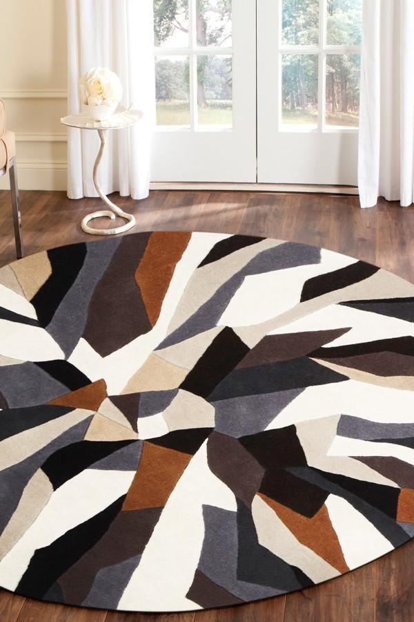 Matrix Pure Wool 903 Fossil Round Rug - Click Rugs