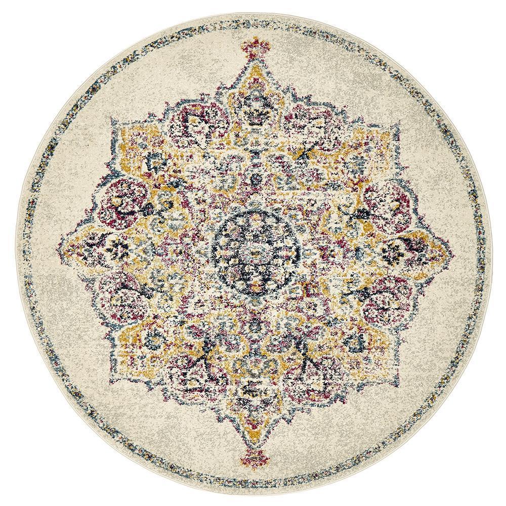 Museum Kendall Bone Round Rug - Click Rugs