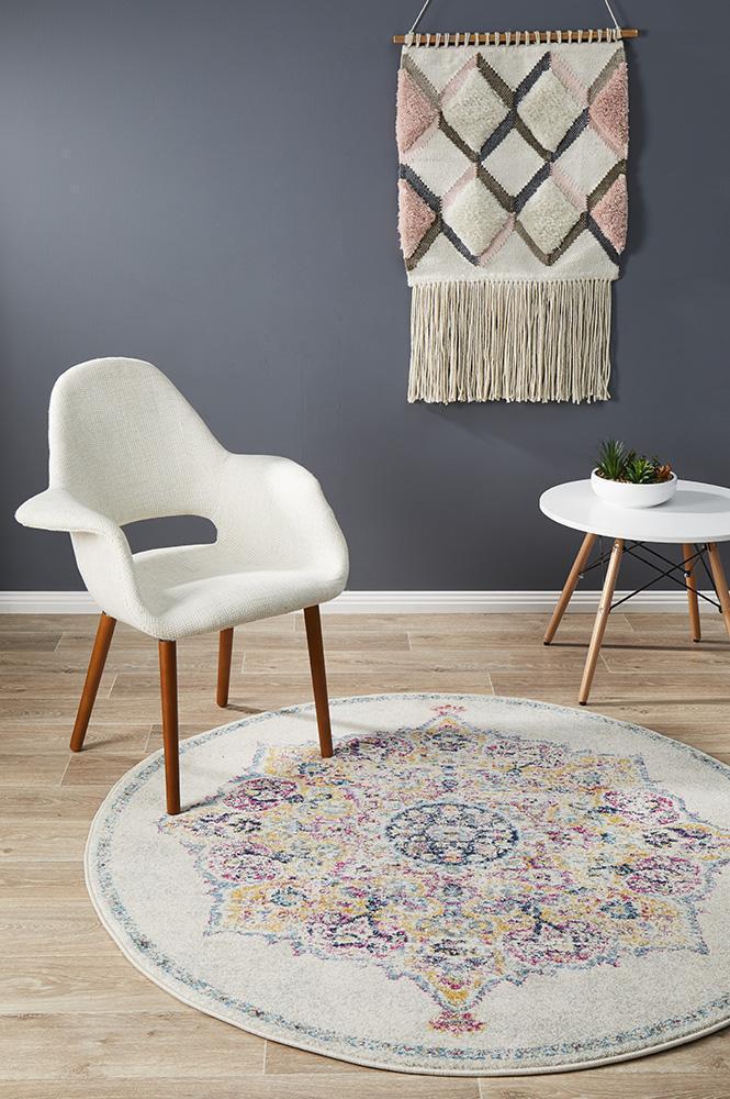 Museum Kendall Bone Round Rug - Click Rugs