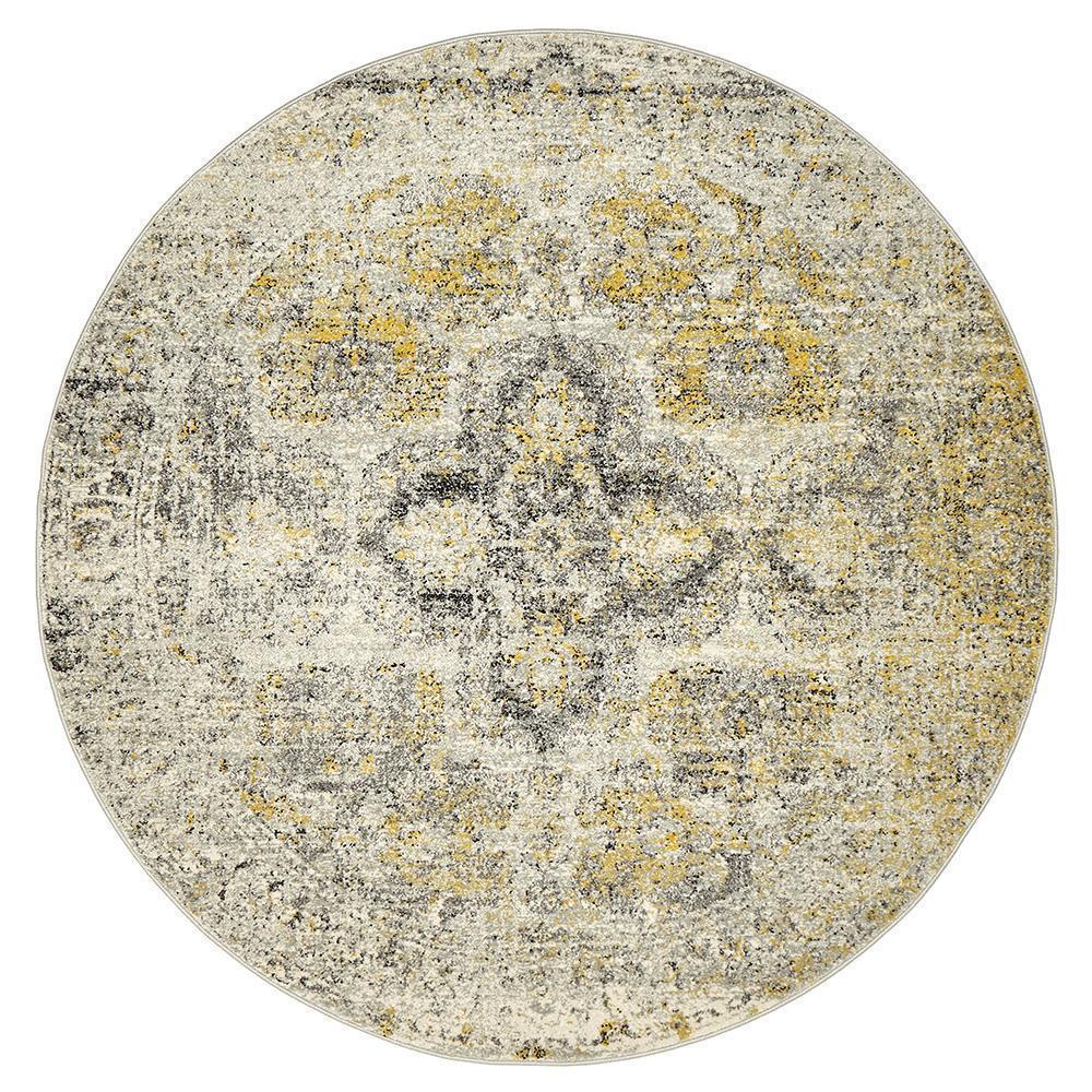 Museum Wesley Silver Round Rug - Click Rugs