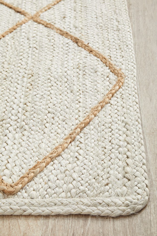 Noosa 222 White Runner Rug - Click Rugs