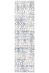 Oasis Ismail White Blue Rustic Runner Rug - Click Rugs