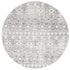 Oasis Ismail White Grey Rustic Round Rug - Click Rugs