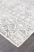 Oasis Ismail White Grey Rustic Rug - Click Rugs