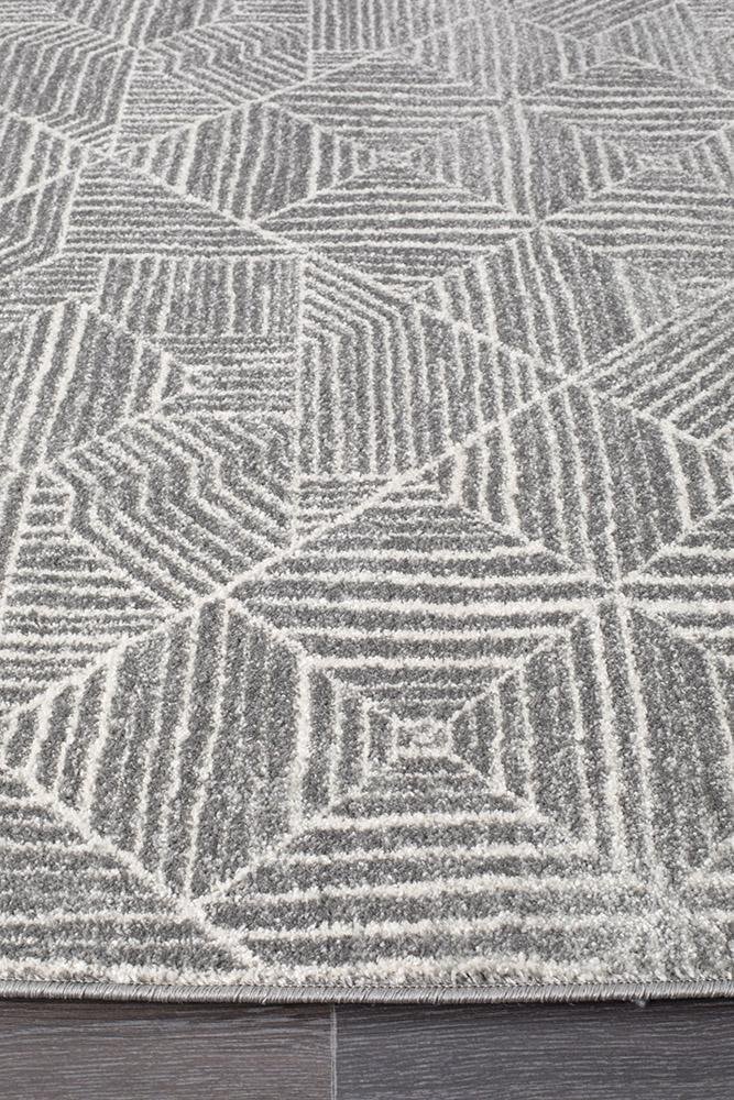 Oasis Kenza Contemporary Silver Rug - Click Rugs