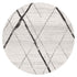 Oasis Noah White Grey Contemporary Round Rug - Click Rugs