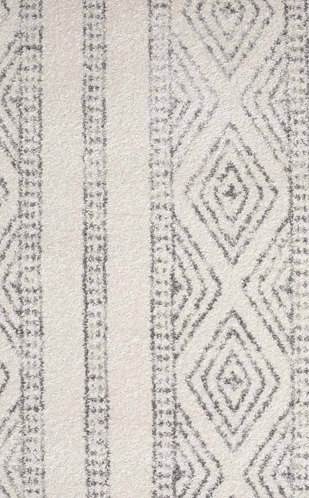 Oasis Salma White And Grey Tribal Rug - Click Rugs