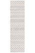 Oasis Selma White Grey Tribal Runner Rug - Click Rugs