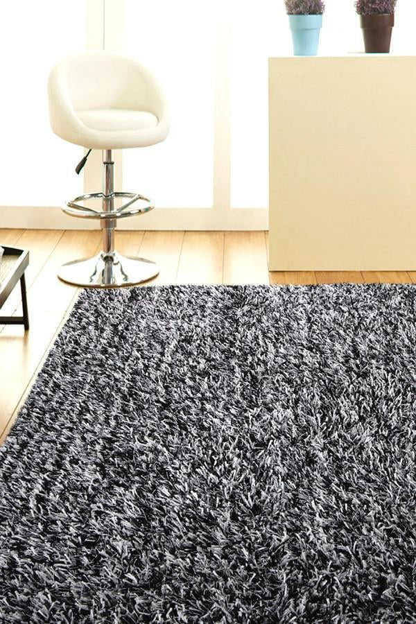 Orlando Collection Black And White Rug - Click Rugs