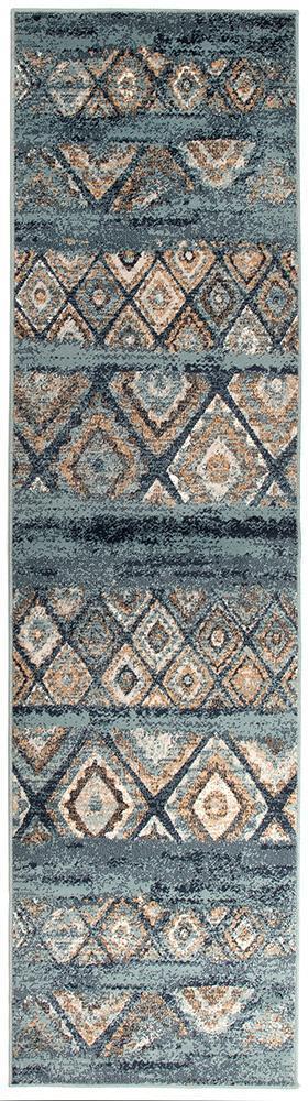 Oxford Mayfair Contrast Blue Rug - Click Rugs