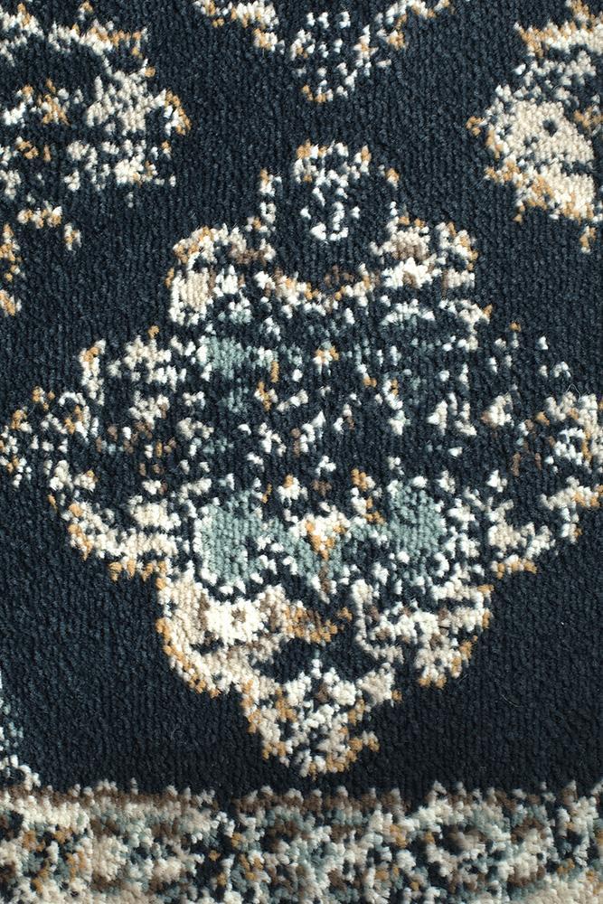 Oxford Mayfair Timeline Navy Rug - Click Rugs