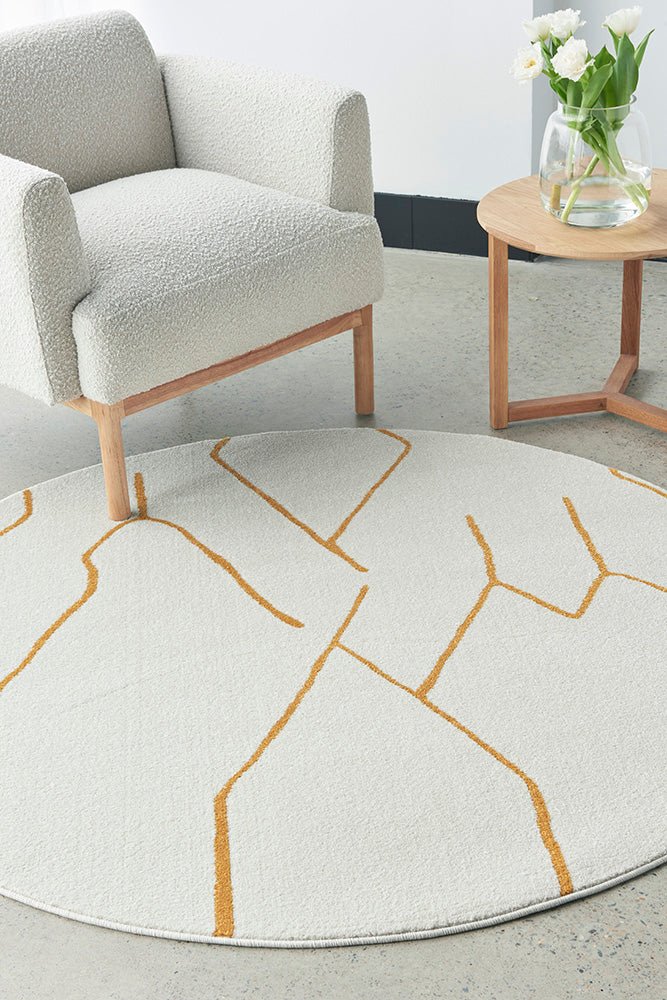 Paradise Ivy Gold Round - Click Rugs