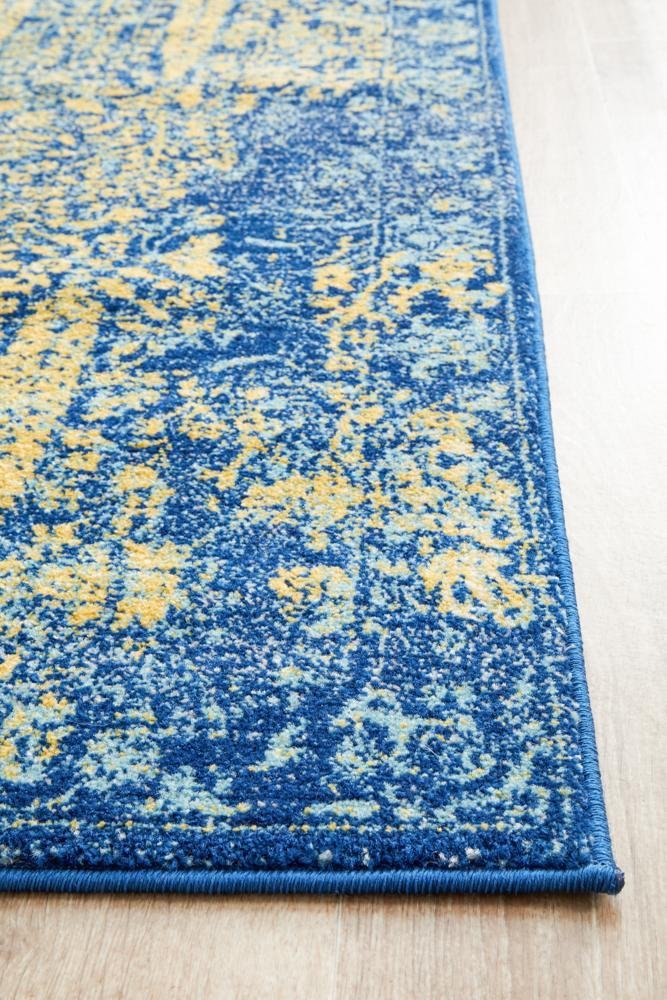 Radiance 411 Royal Blue Runner Rug - Click Rugs