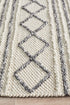 Studio Milly Textured Woollen Rug White Grey - Click Rugs